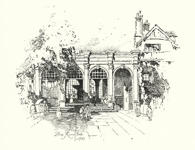 Pump Room, Bath, in 1739 by Herbert (after) Railton