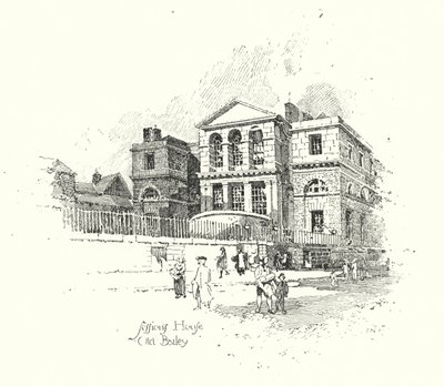 Sessions House, Old Bailey, London by Herbert (after) Railton