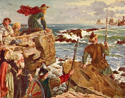 The Danes sailing up the English channel by Herbert Alfred Bone