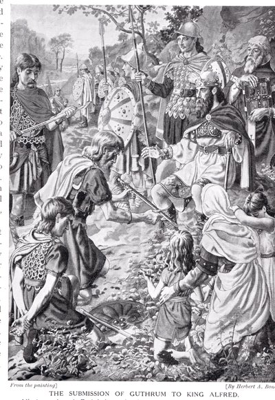 The Submission of Guthrum to King Alfred, illustration from 