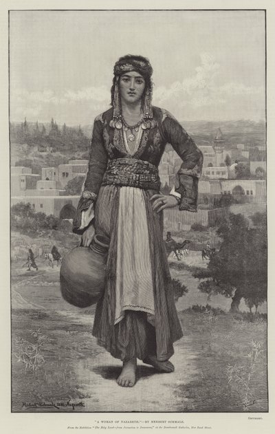 A Woman of Nazareth, from the Exhibition The Holy Land, from Jerusalem to Damascus, at the Dowdeswell Galleries, New Bond Street by Herbert Gustave Schmalz