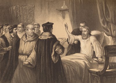 Wycliffe on his Sick-Bed Assailed by the Friars by Herbert Bourne