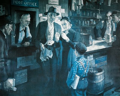 The spectacle provider in the late 1800s, advertising for the American Optical Company by Herbert Morton Stoops