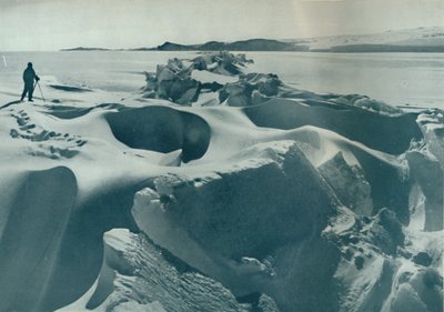 A Pressure Ridge in the Sea-Ice Running Towards Cape Barne, 1911 by Herbert Ponting
