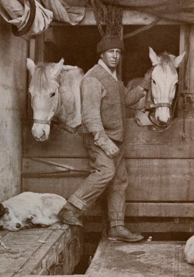 Captain Oates and Ponies on the Terra Nova by Herbert Ponting