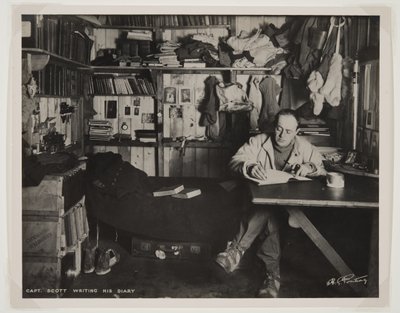 Captain Scott Writing His Diary, during the Terra Nova Expedition (1910-13) to the South Pole by Herbert Ponting