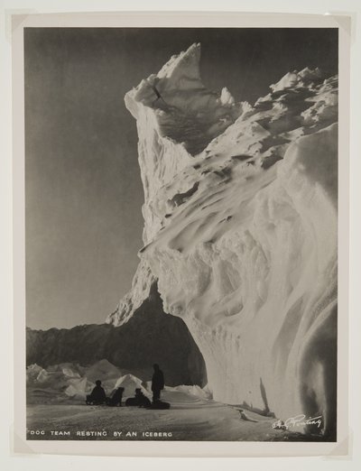 Dog Team Resting by an Iceberg by Herbert Ponting