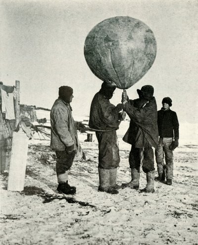 Dr. Simpson Sending Up a Balloon by Herbert Ponting