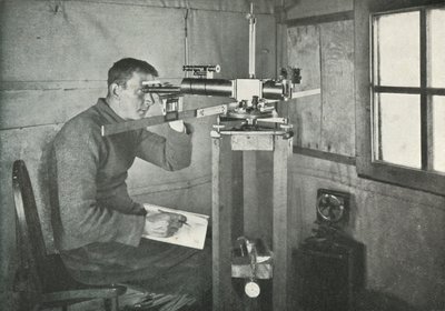 Dr. Simpson at the Unifilar Magnetometer, 1911 by Herbert Ponting
