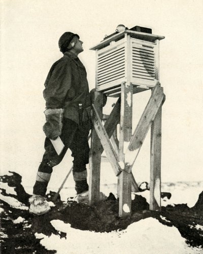 Dr. Wilson Watching the First Rays of Sunlight Being Recorded by Herbert Ponting