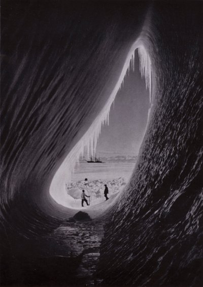 Grotto in an Iceberg; Terra Nova in the Distance by Herbert Ponting