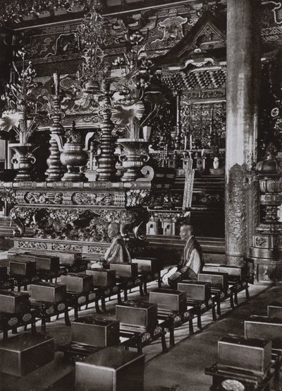 Interior of a Buddhist Temple by Herbert Ponting