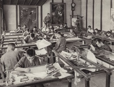 Japan in 1920s: Embroidery school in Kyoto by Herbert Ponting