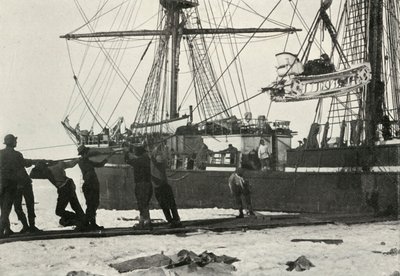 Landing a Motor-Sledge by Herbert Ponting