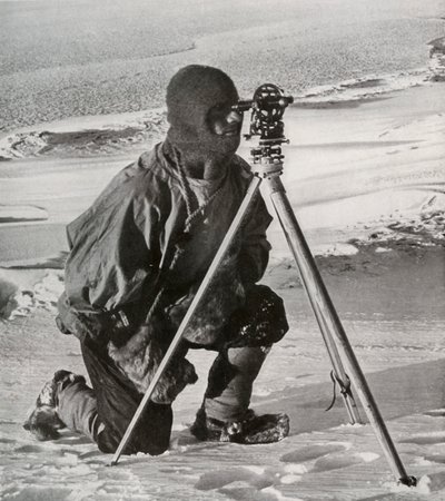 Lieut. E. R. G. R. Evans Surveying With The Four-Inch Theodolite by Herbert Ponting