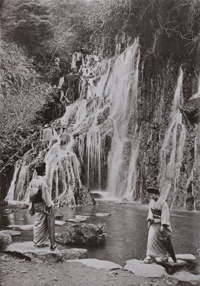 The Waterfall of Falling Jewels at Yumoto by Herbert Ponting