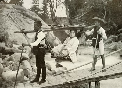 Travelling by Yama-Kago in the Hakone Mountains by Herbert Ponting
