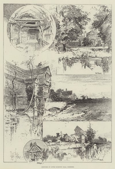 Sketches of Little Moreton Hall, Cheshire by Herbert Railton