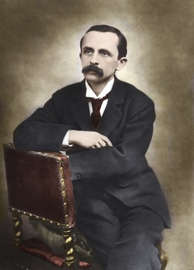 Portrait of J.M. Barrie Photographed by Barraud in 1893 - James Matthew Barrie (1860-1937), Scottish Writer, Creator of Peter Pan - Coloured Photograph by Herbert Rose Barraud