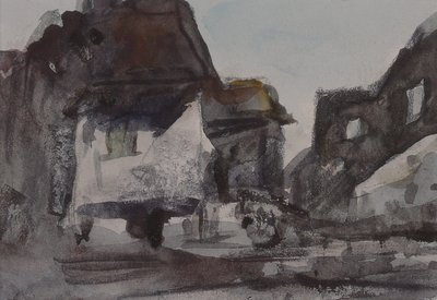 A Group of Houses by Hercules Brabazon Brabazon