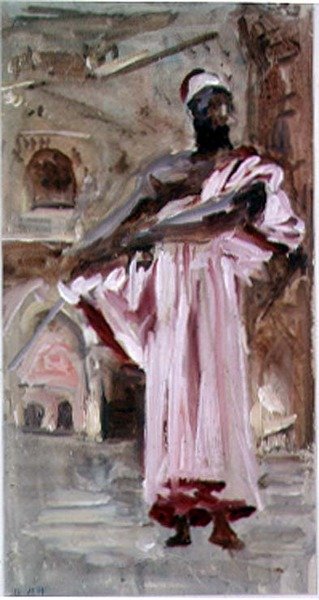 A Moor in a Crimson-edged Robe by Hercules Brabazon Brabazon