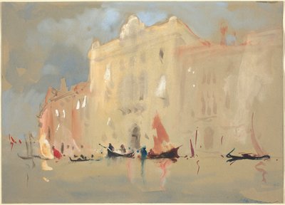 Gondolas Before a Palace on the Grand Canal in Venice by Hercules Brabazon Brabazon