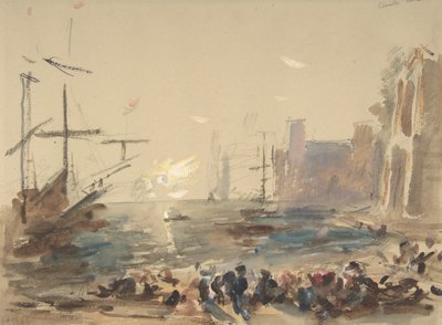Seascape (recto), Indecipherable Sketch (verso), 1840-1906 by Hercules Brabazon Brabazon