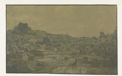 Valley with a River and a Town with Four Towers by Hercules Segers