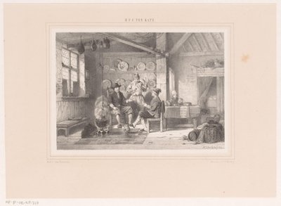 Interior with Three Men by a Hearth by Herman Frederik Carel ten Kate