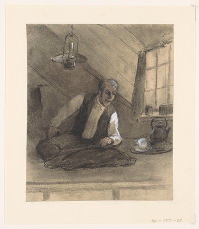 Tailor Working in an Attic Room by Herman Heijenbrock (possibly)