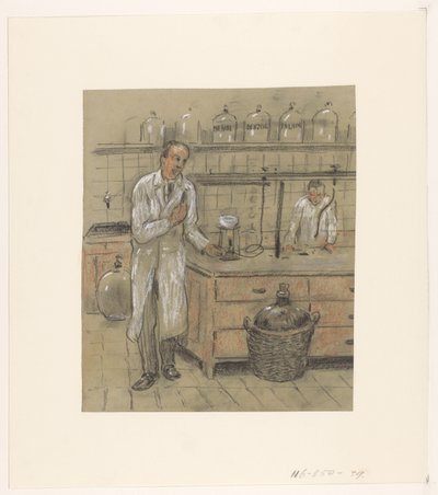 Two Men in a Laboratory by Herman Heijenbrock (possibly)