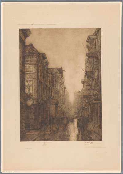 Spuistraat in The Hague by Herman Heuff (signed by artist)