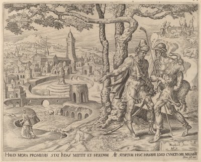 Hirah the Adullamite with the Kid by Herman Jansz Muller after Maerten van Heemskerck