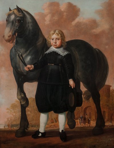A Young Boy with his Horse by Herman Mijnerts Doncker