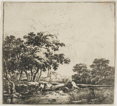The River in the Forest, Plate Three from Set of Landscapes by Herman Naijwincx