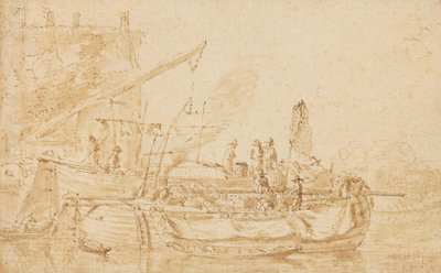 Inland Ships at a Quay by Herman Saftleven