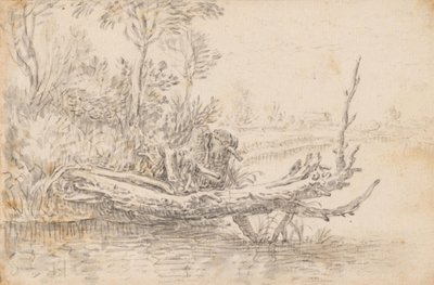 A Fallen Tree by a Waterside by Herman Saftleven