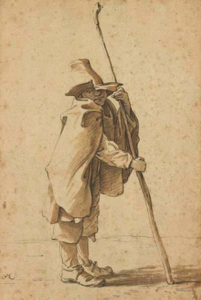 A Young Herdsman Leaning on His Staff by Herman Saftleven the Younger