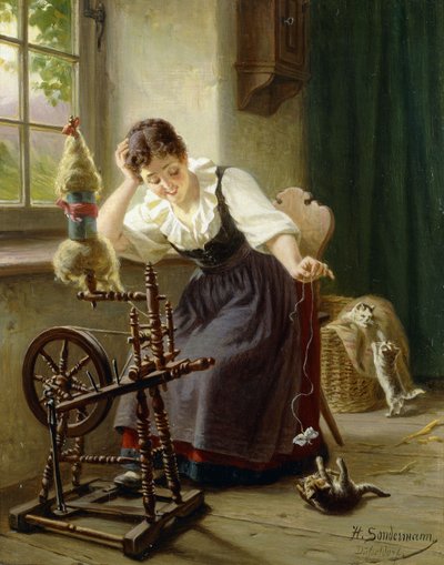 Playing with the Cat by Herman Sondermann
