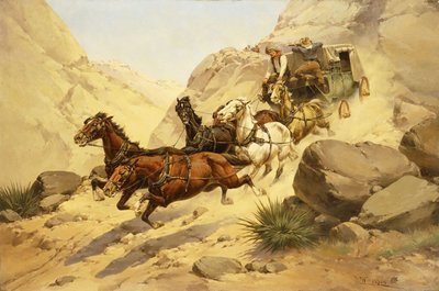 Attack on the Stagecoach by Herman Wendleborg Hansen