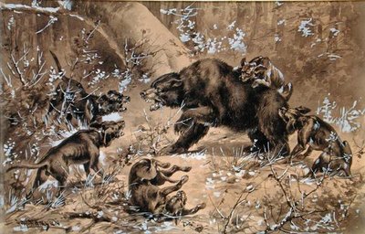 Bear Hunt by Herman Wendleborg Hansen