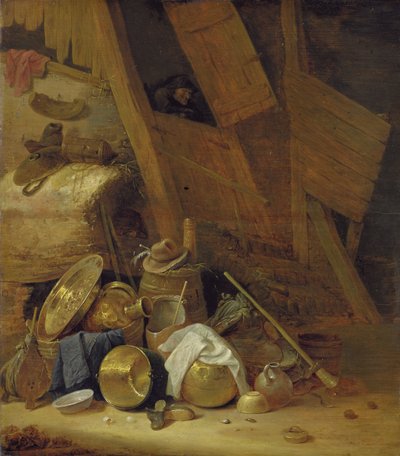 Still Life inside a Barn, 1634 by Herman the Younger Saftleven