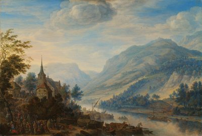 View of the Rhine near Rheineck Castle by Herman the Younger Saftleven
