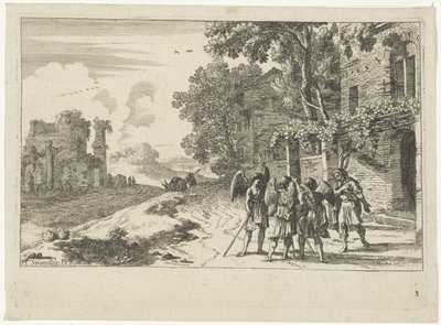 Abraham Receiving the Three Angels by Herman van Swanevelt