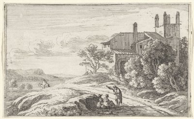 Building with a Square Tower (Title Page and Twelve Views of Rome) by Herman van Swanevelt
