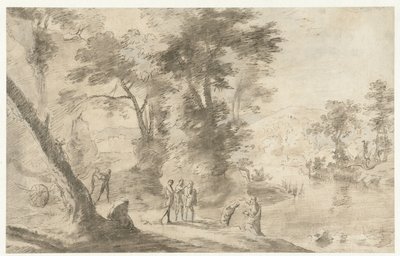 Landscape with the Baptism of the Eunuch by Herman van Swanevelt