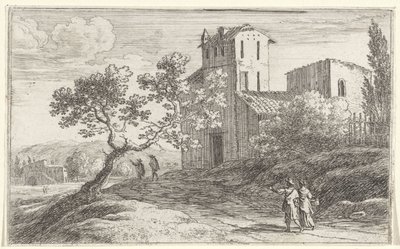 Landscape with a Crooked Tree (series title: Title Page and Twelve Views of Rome) by Herman van Swanevelt