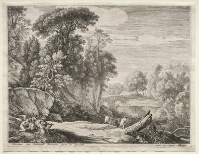 The Flight into Egypt: The Donkey Led to the River by Herman van Swanevelt