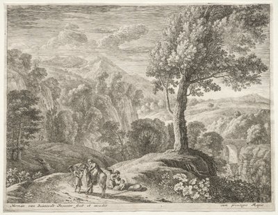 The Flight into Egypt: The Large Tree and the Cascade by Herman van Swanevelt