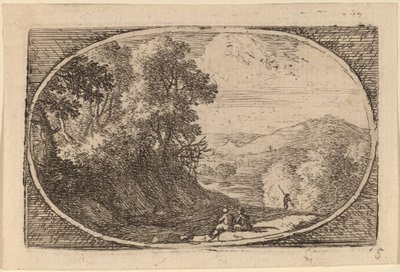 Two Figures Seated to the Right of a Road by Herman van Swanevelt